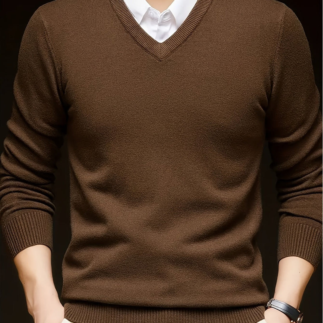 Hugh | Elegancki sweter z dekoltem w serek