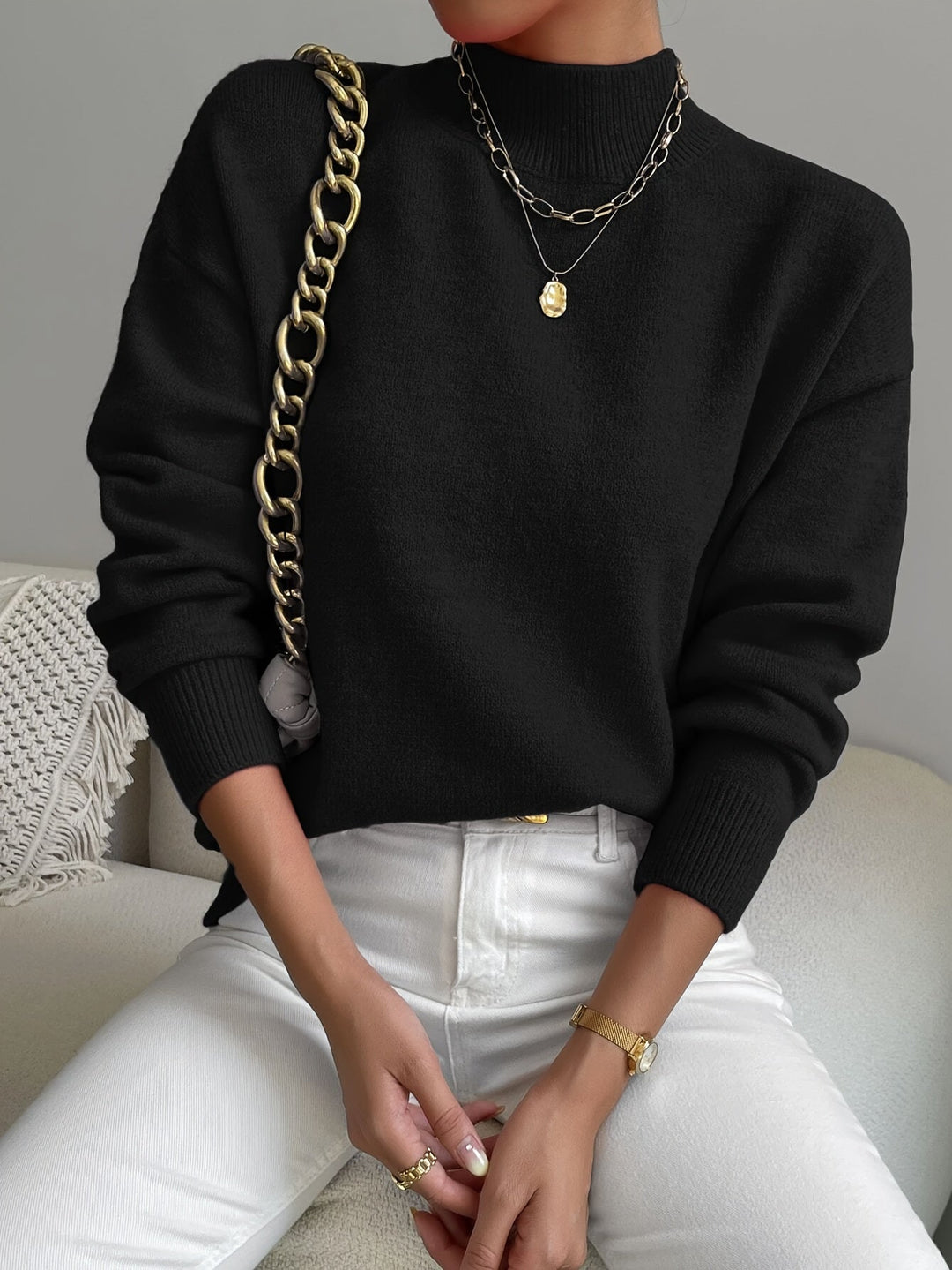 Lorelei | Elegancki Sweter z Mock Neck