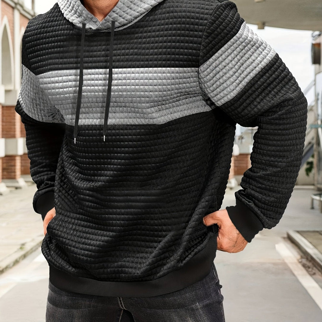 Hayes | Teksturowany Hoodie w Blokach Kolorystycznych