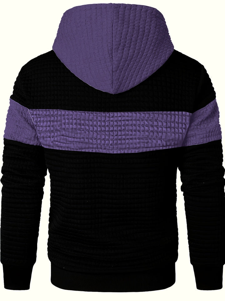 Hayes | Teksturowany Hoodie w Blokach Kolorystycznych