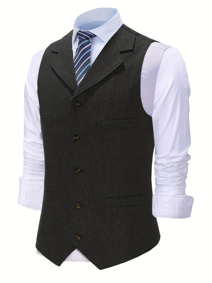 Byron | Elegancka Kamizelka w Wzór Rybi Ogon