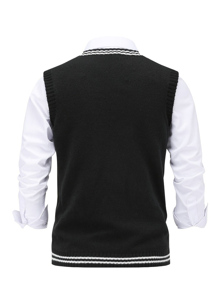Gideon | Kamizelka Sweter V-Neck z Warkoczem