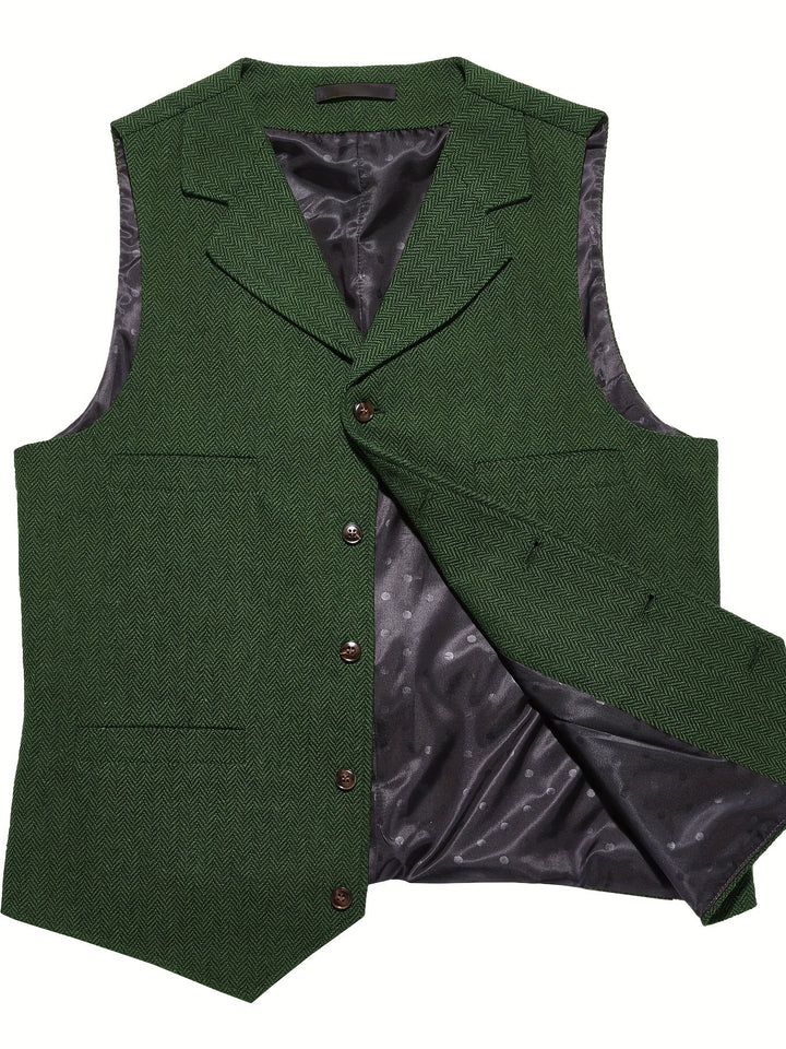 Byron | Elegancka Kamizelka w Wzór Rybi Ogon