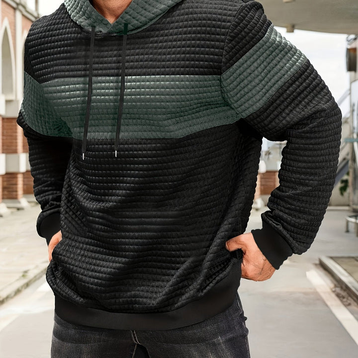 Hayes | Teksturowany Hoodie w Blokach Kolorystycznych