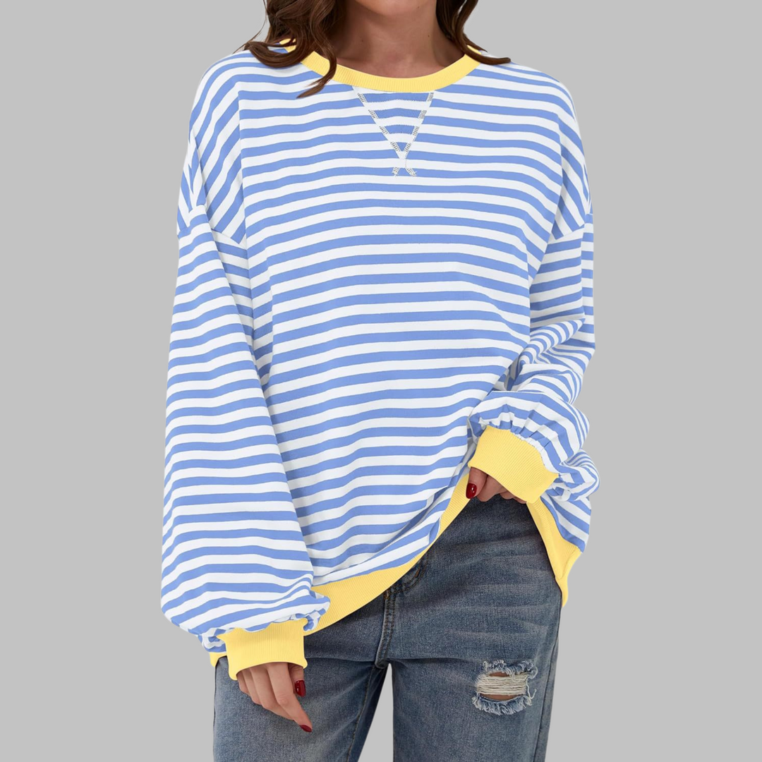 Margaret | Luźny, długi rękaw, pasiasty sweatshirt