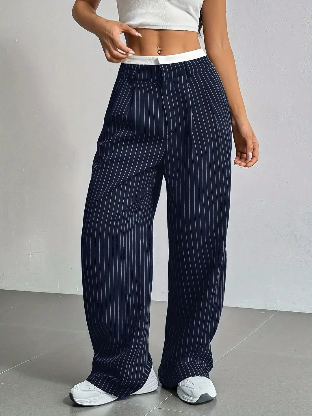 Grace | Casual Striped Wide Pants