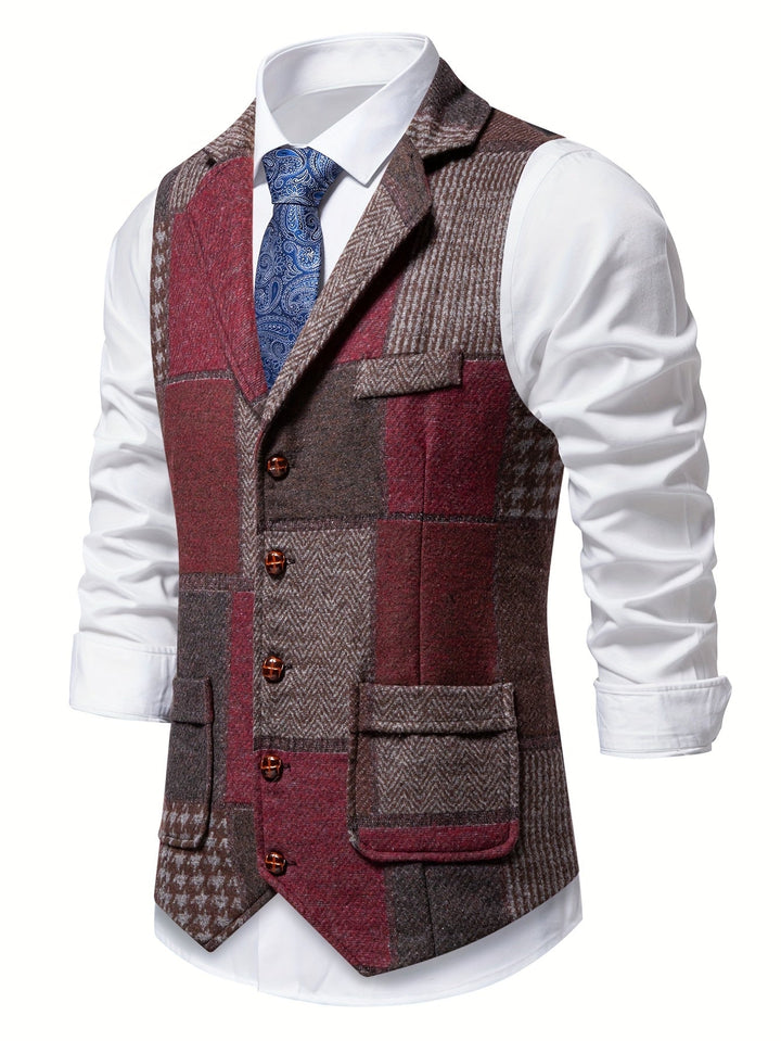 Trevor | Kamizelka Patchwork z Wzorem Węgierskim