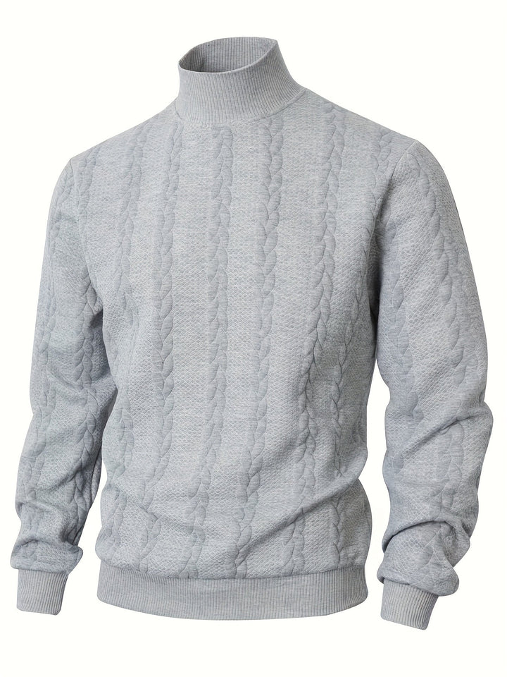 Merritt | Teksturowany Sweter z Wysokim Kołnierzem