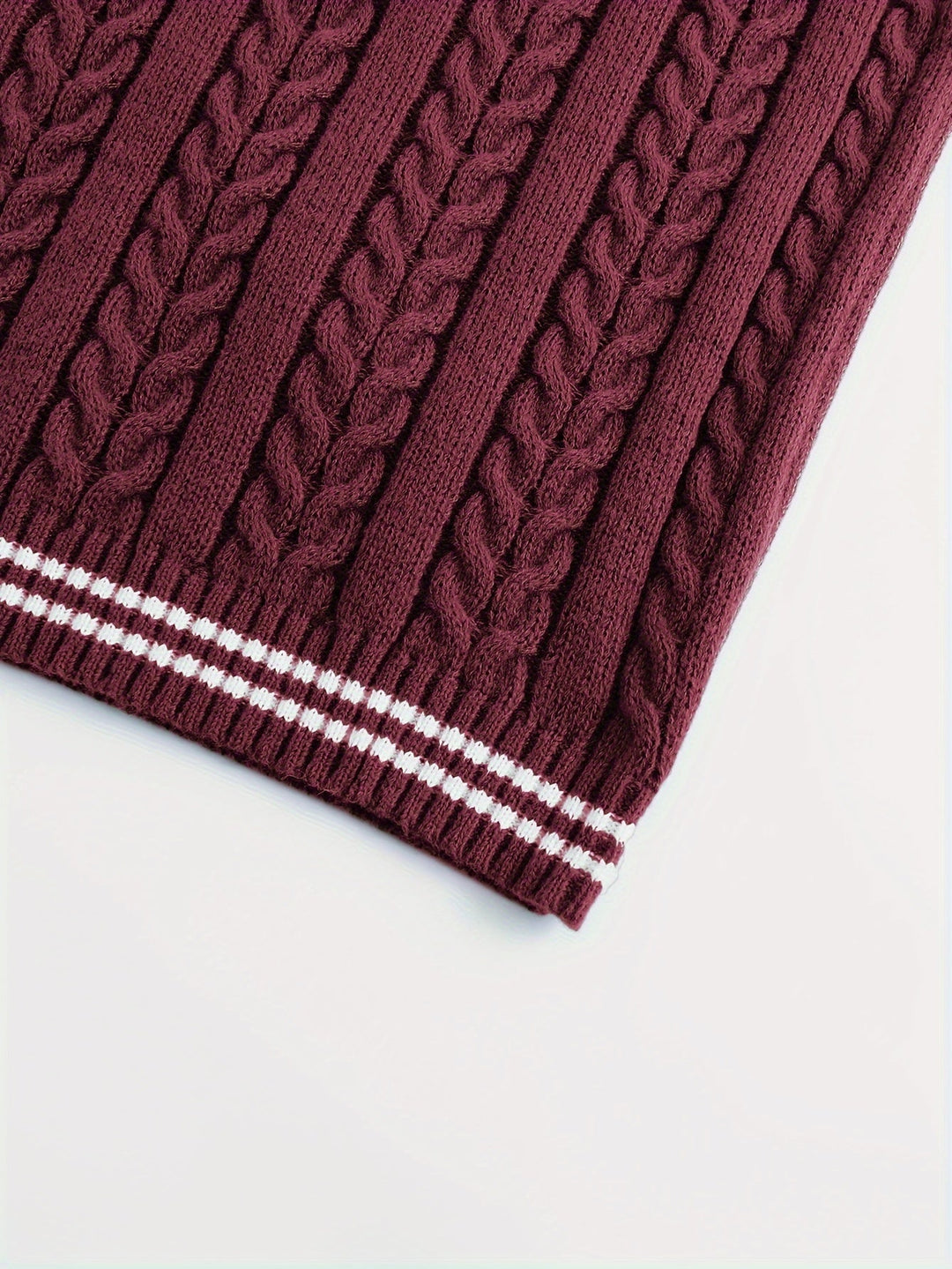 Gideon | Kamizelka Sweter V-Neck z Warkoczem