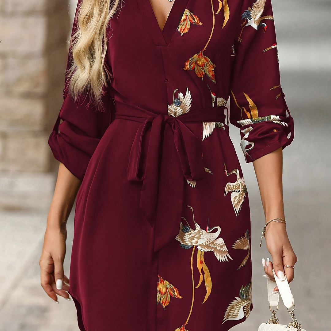 Annalise | Elegancka Sukienka Koszulowa z Paskiem