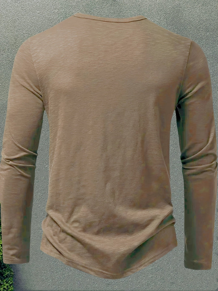 Dalton | Klasyczny Henley z Guzikowym Zapięciem