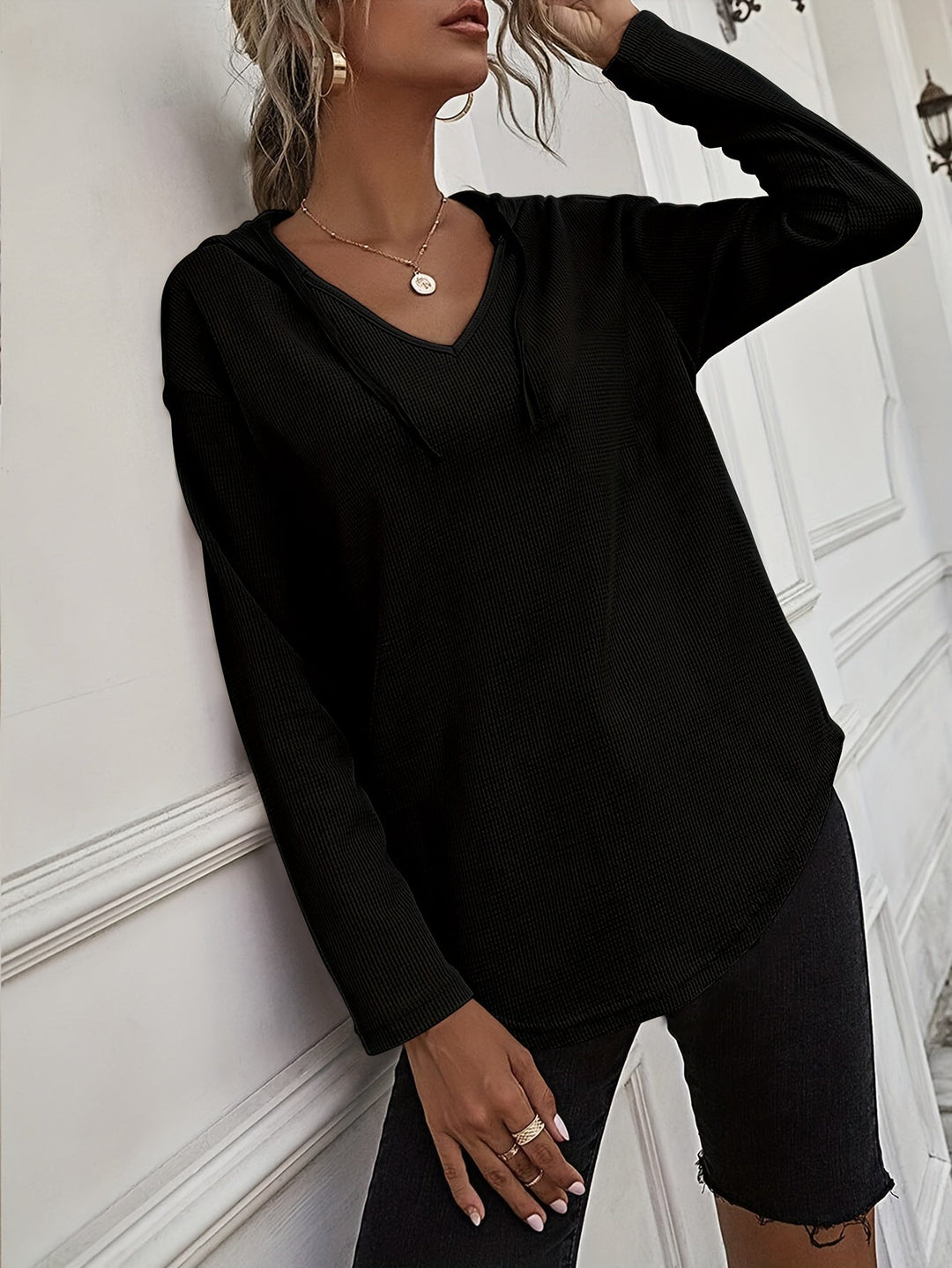 Kendra | Luźna Bluza z Kapturem w Serek