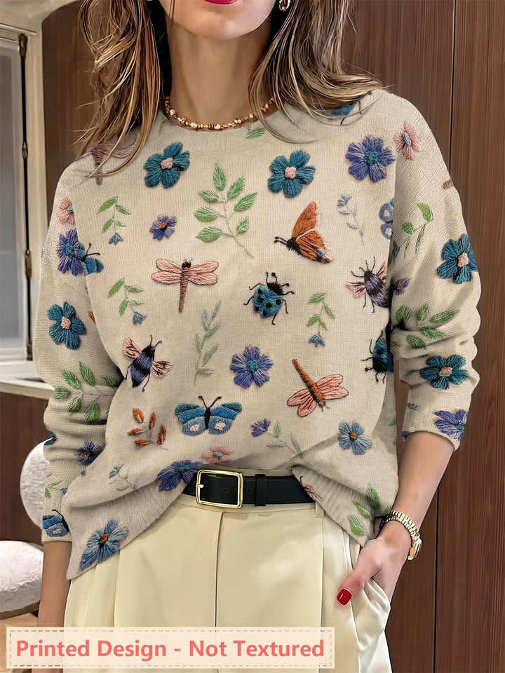 Elsie | Sweter z nadrukiem botanicznym