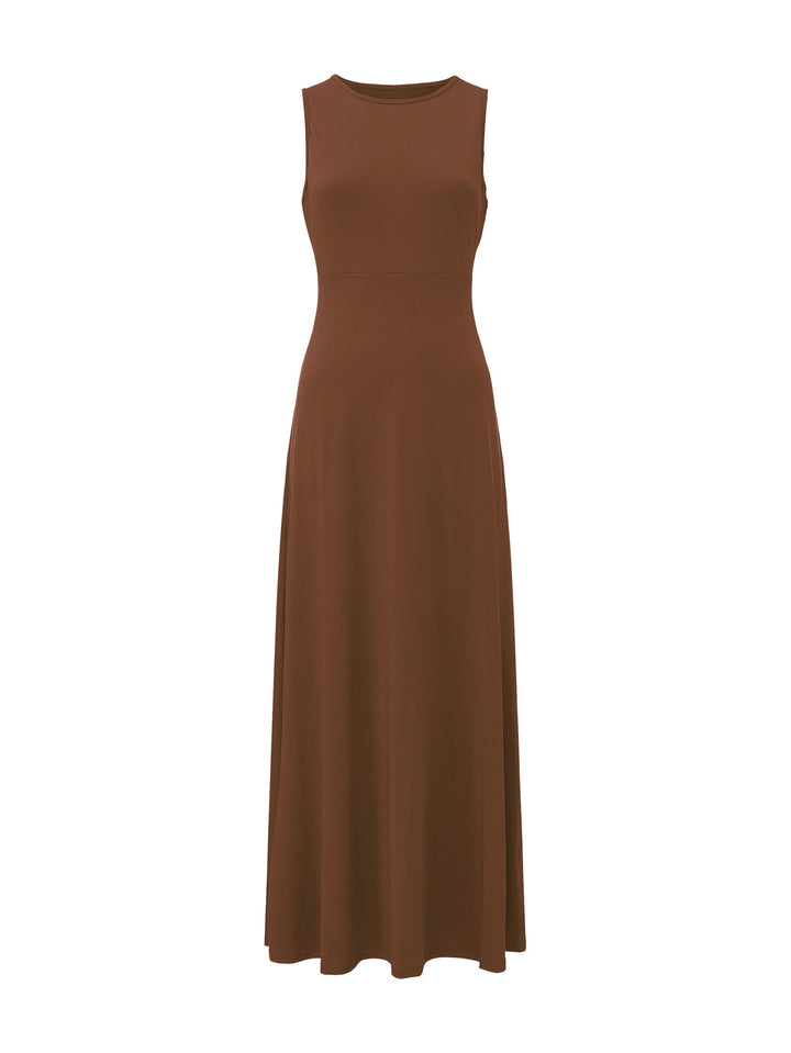 Clarissa | Bezramienna, zwiewna sukienka maxi