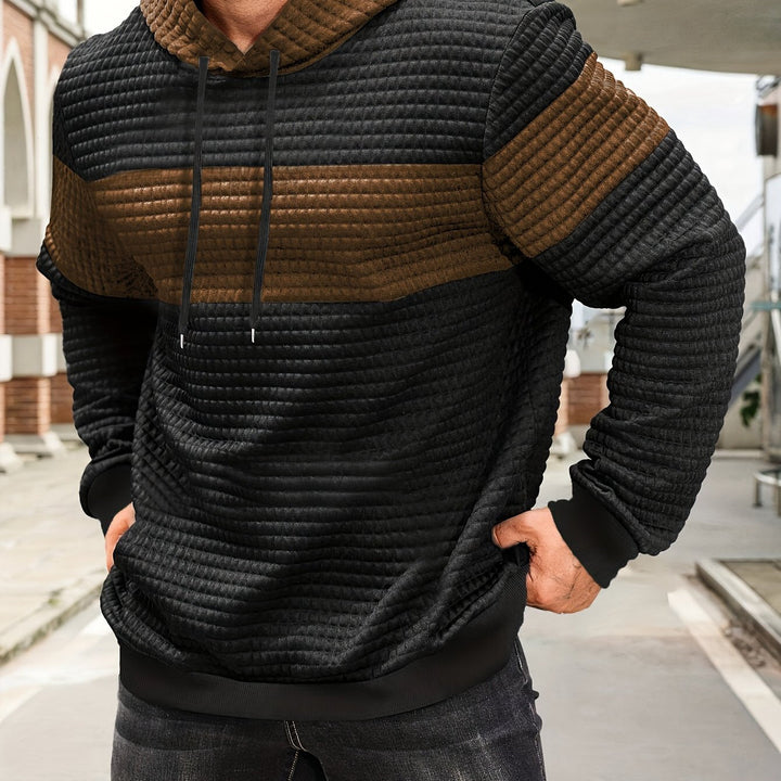 Hayes | Teksturowany Hoodie w Blokach Kolorystycznych