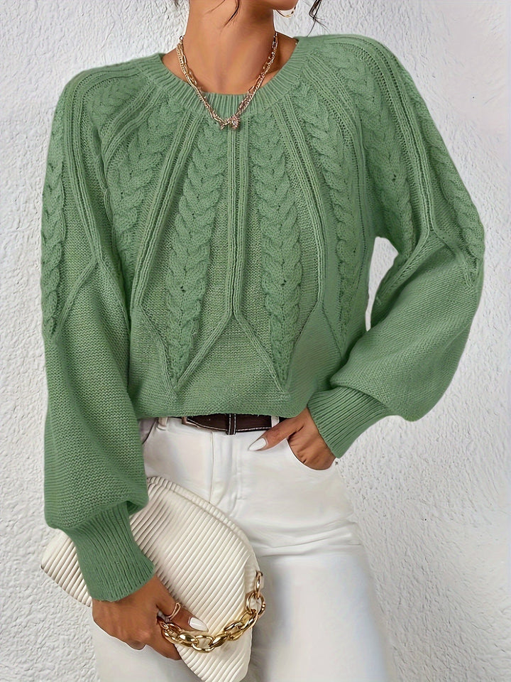 Cassidy | Sweter z okrągłym dekoltem w splot kablowy