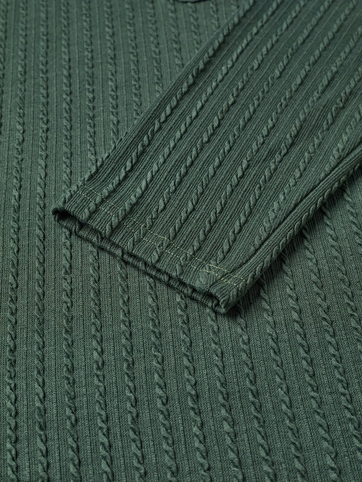 Rowan | Teksturowany Henley z Kapturem