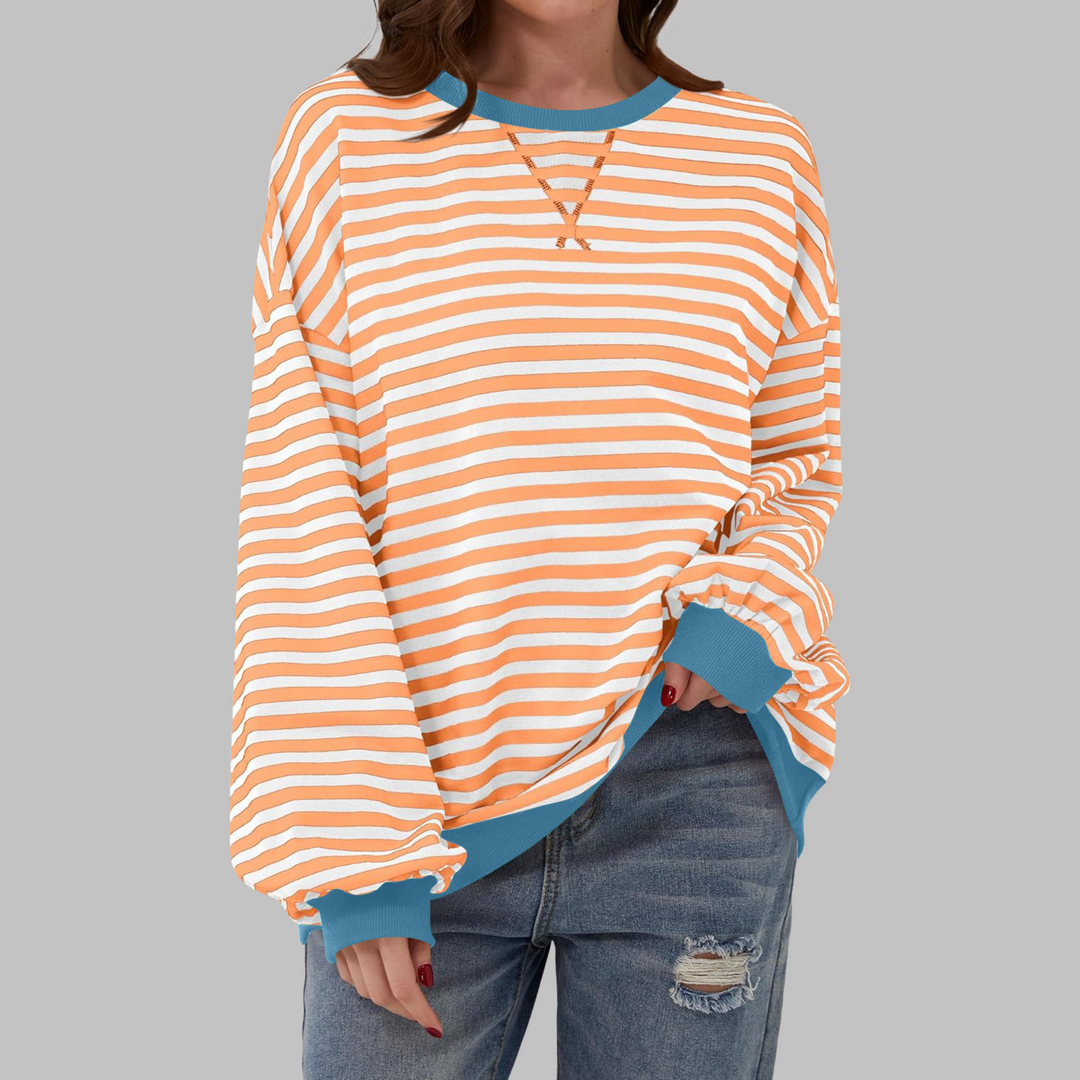 Margaret | Luźny, długi rękaw, pasiasty sweatshirt