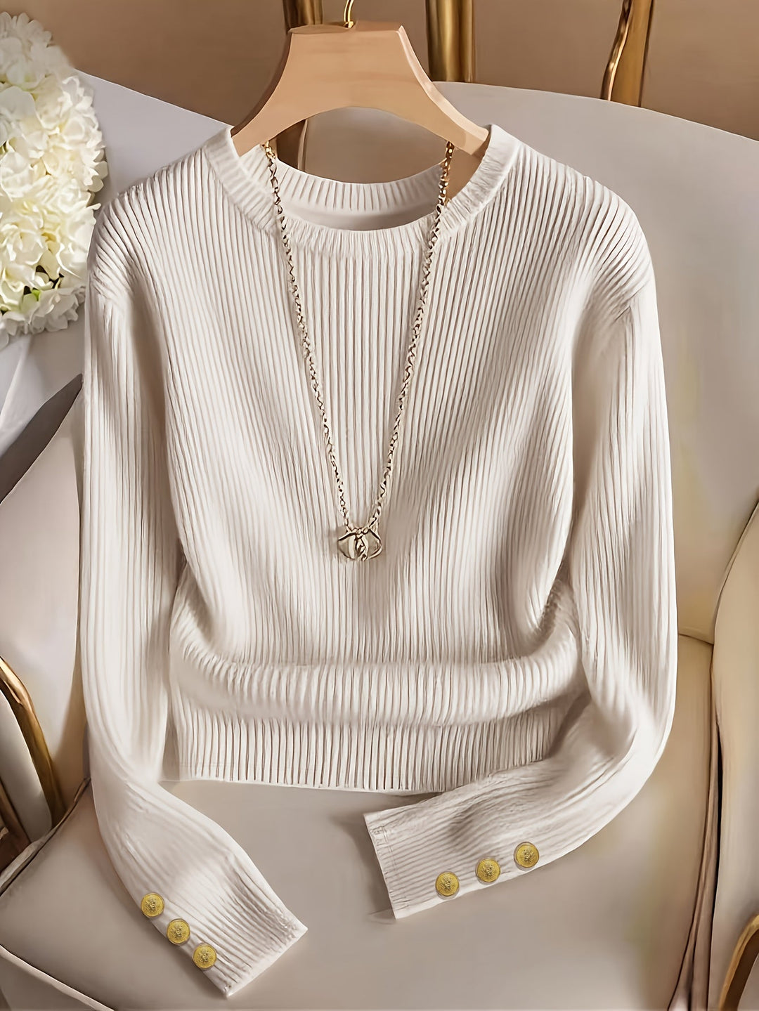 Gretchen | Sweter z ribbowanym mankietem