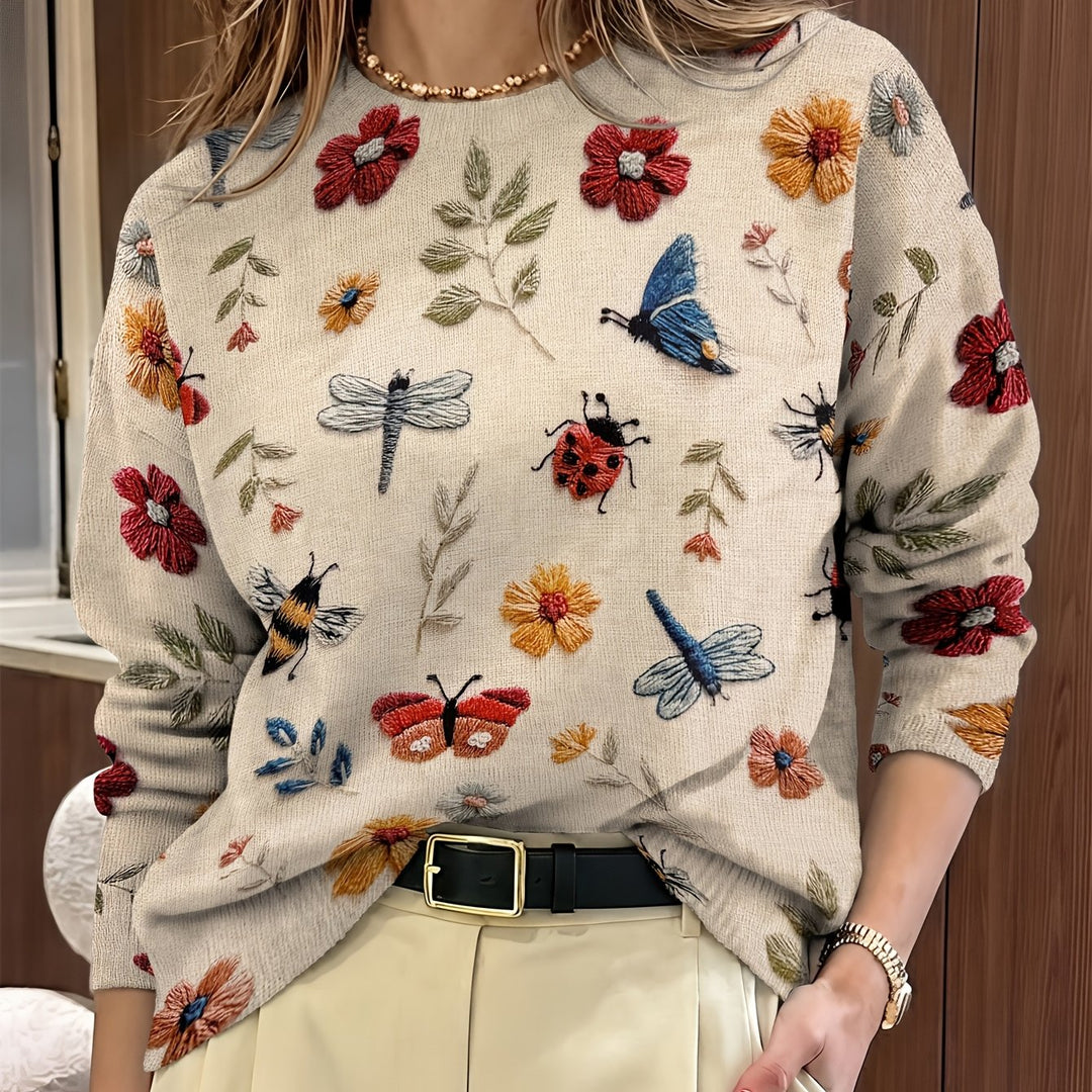 Elsie | Sweter z nadrukiem botanicznym