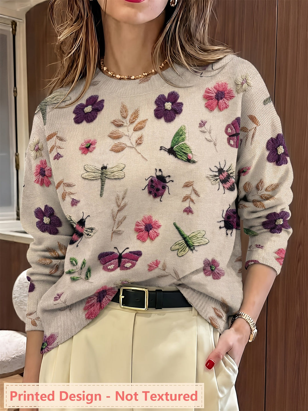 Elsie | Sweter z nadrukiem botanicznym
