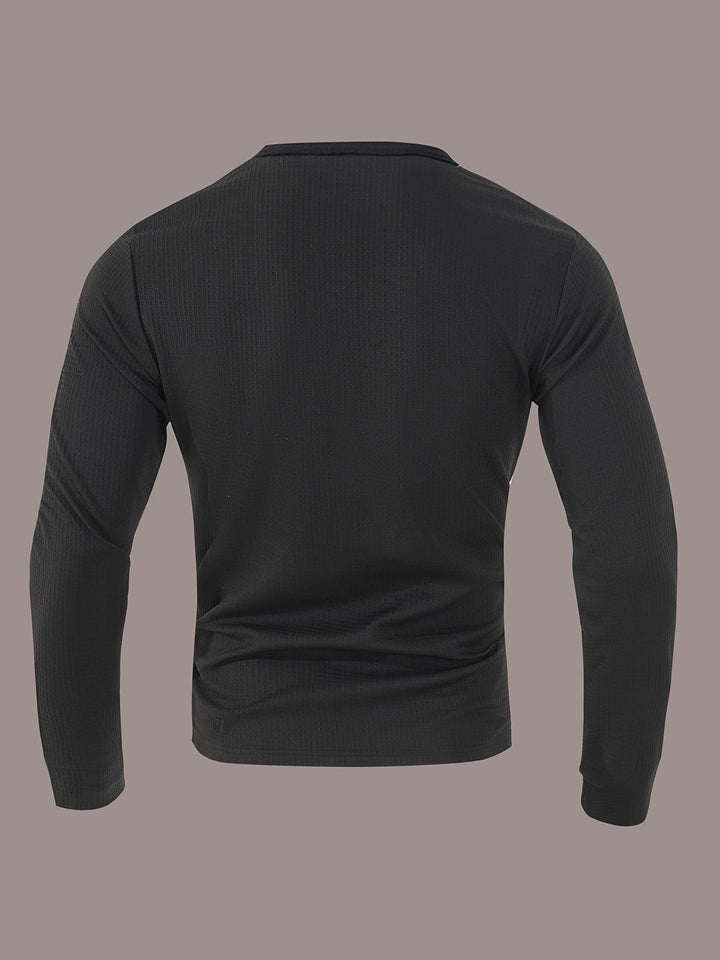 Curtis | Teksturowany Henley z Długim Rękawem