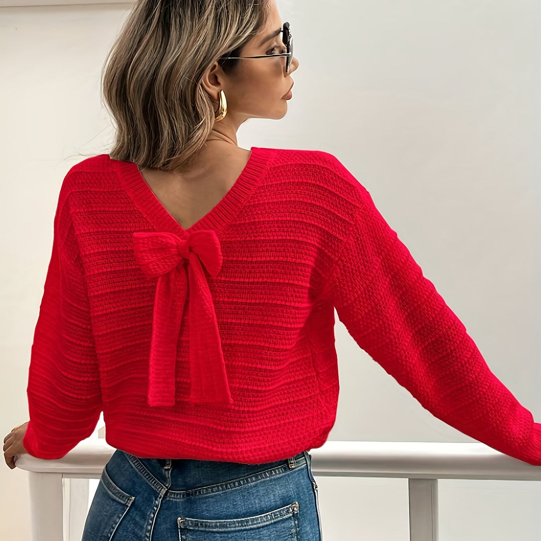 Imogen | Sweter z detalem w postaci kokardy