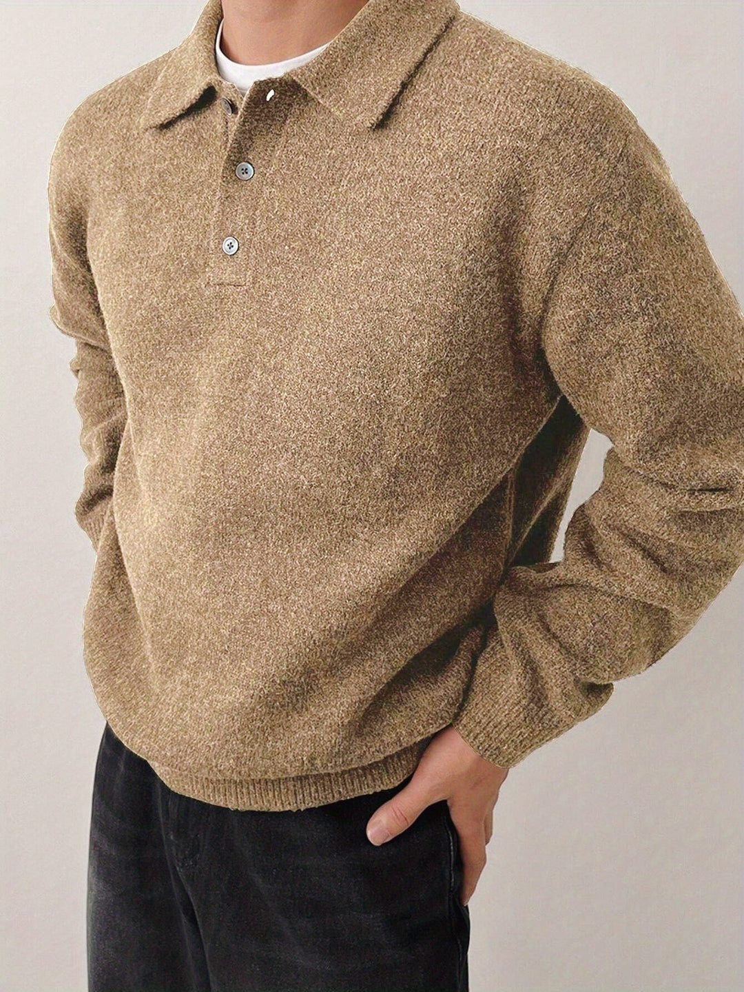 Landon | Elegancki Sweter z Kołnierzykiem Polo