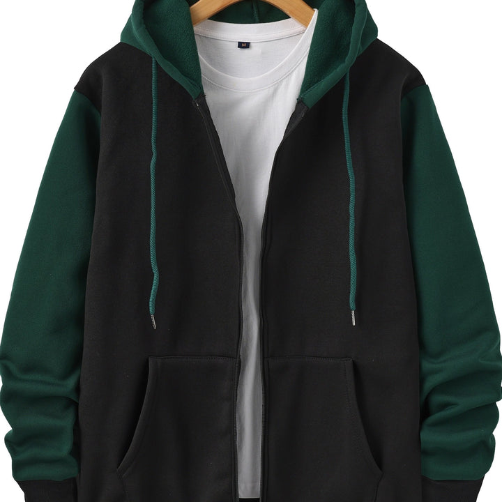 Cedric | Kolorowy Blok Zip-Up Hoodie