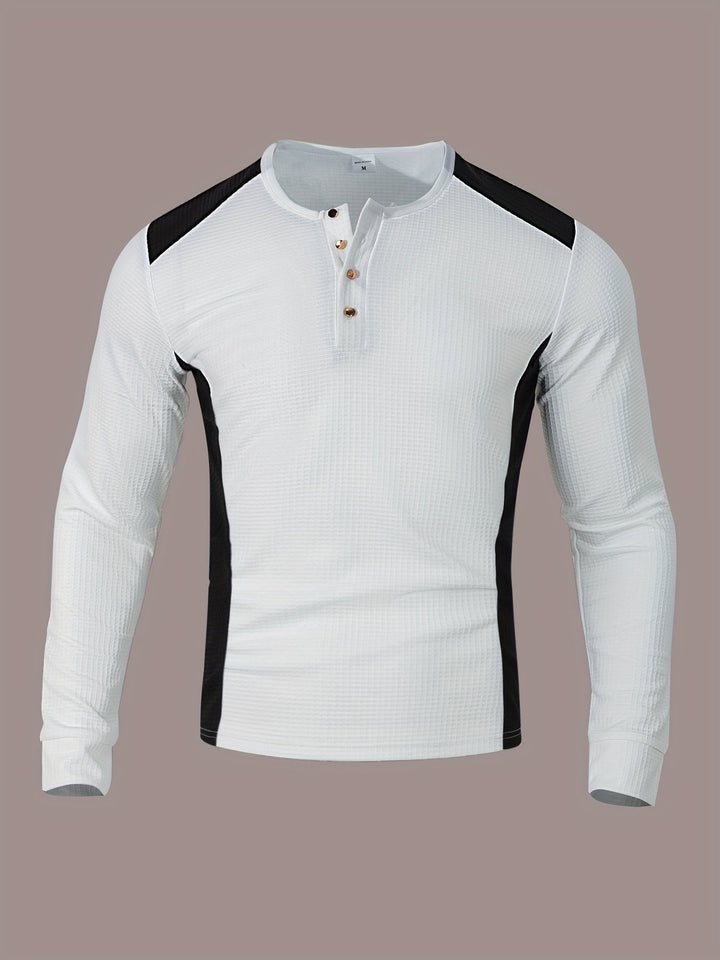 Curtis | Teksturowany Henley z Długim Rękawem