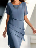 Alexandra | Elegancka, zwiewna sukienka z krótkim rękawem