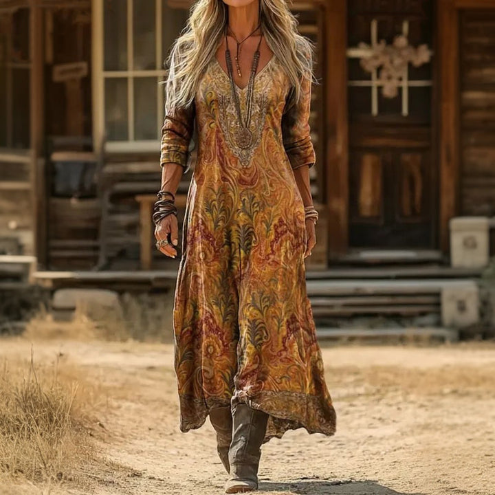 Rachael | Casualna sukienka z długim rękawem w stylu vintage