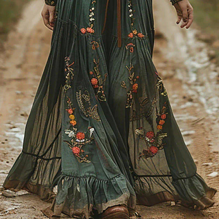 Rosetta | Haftowana Boho Sukienka Maxi