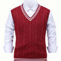 Gideon | Kamizelka Sweter V-Neck z Warkoczem