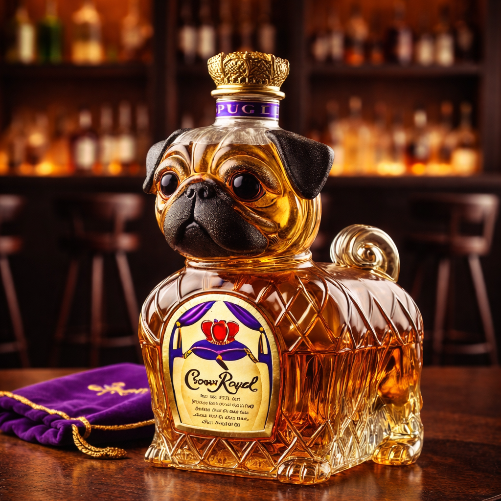 Russell | Butelka Whisky z Wzorem Francuskiego Buldoga