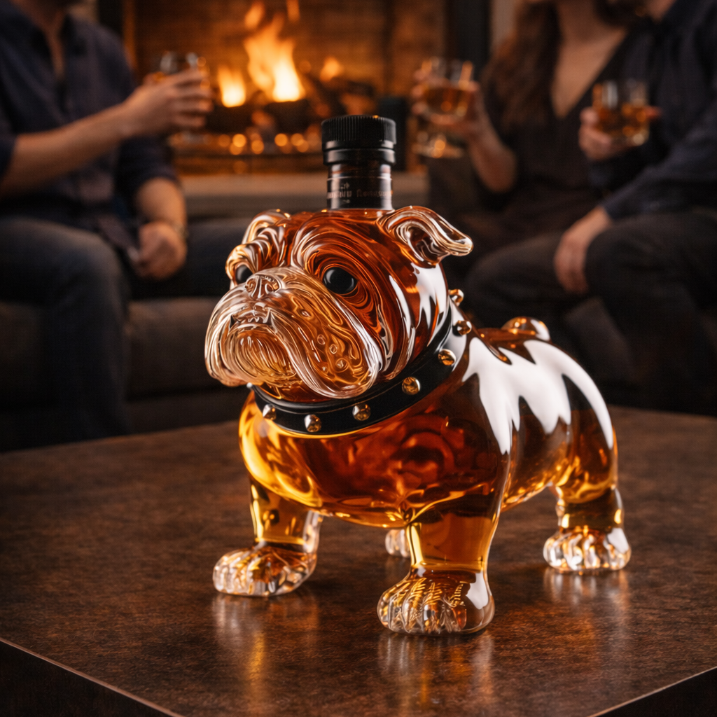 Frank | Butelka Whisky z Wzorem Buldoga