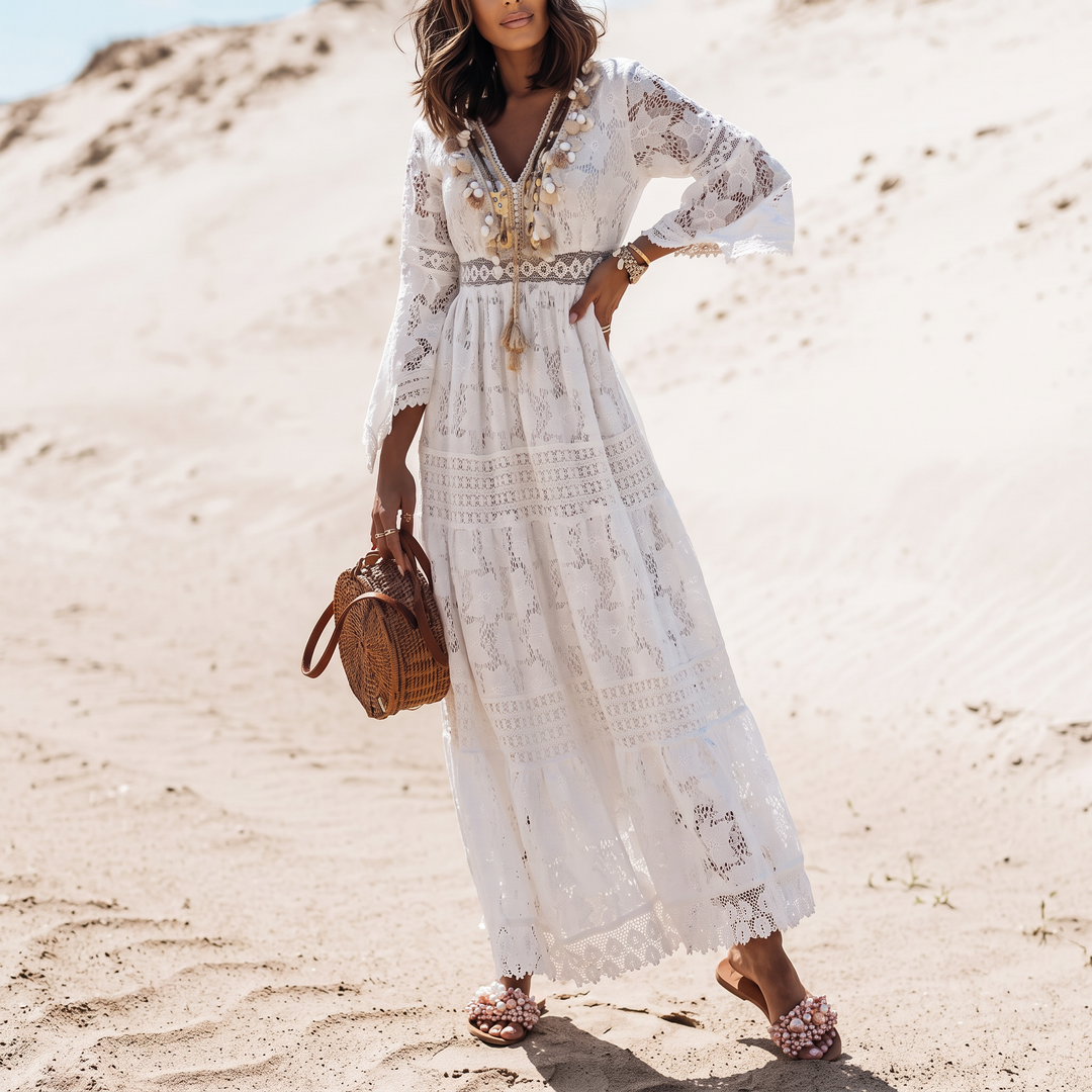 Isabelle | Letnia Sukienka Damska Boho Maxi | Casual Plażowy