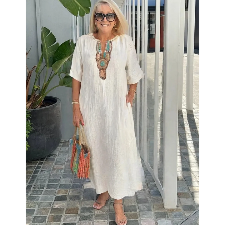 Marnie | Luźna Boho Maxi Sukienka