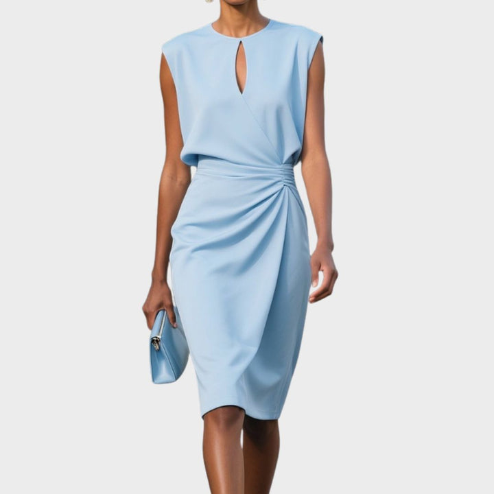 Laurena | Elegancka, lekko opadająca midi sukienka