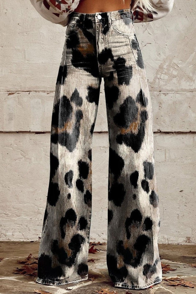 Andrea | Klasyczne Wielokolorowe Boho Eleganckie Spodnie