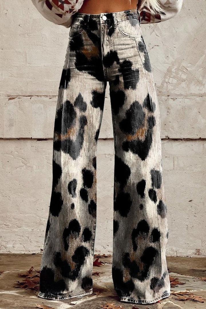 Andrea | Klasyczne Wielokolorowe Boho Eleganckie Spodnie