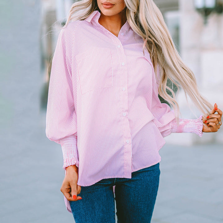 Maurie | Klasyczna Koszula w Paski o Luźnym Kroju