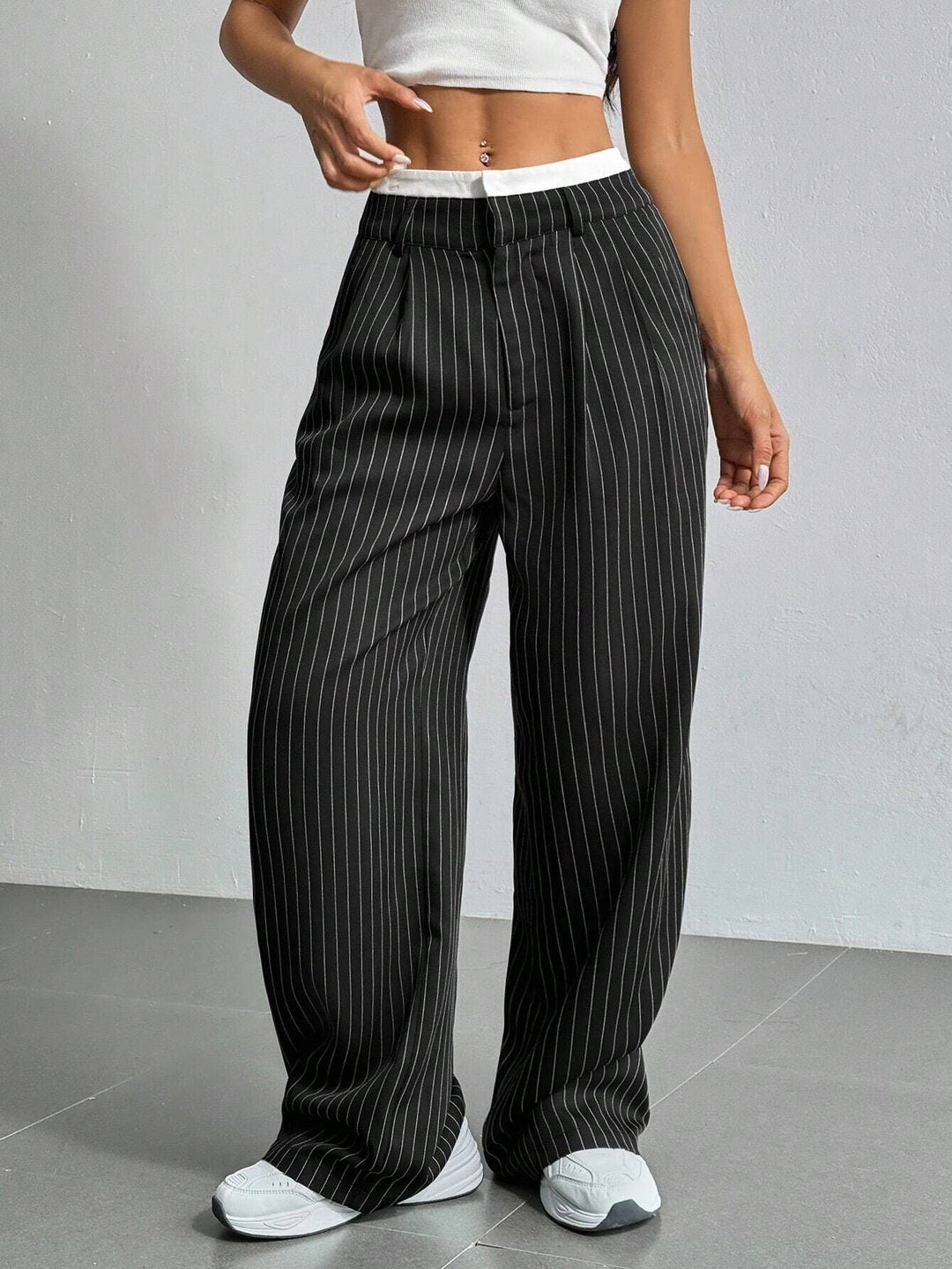Grace | Casual Striped Wide Pants