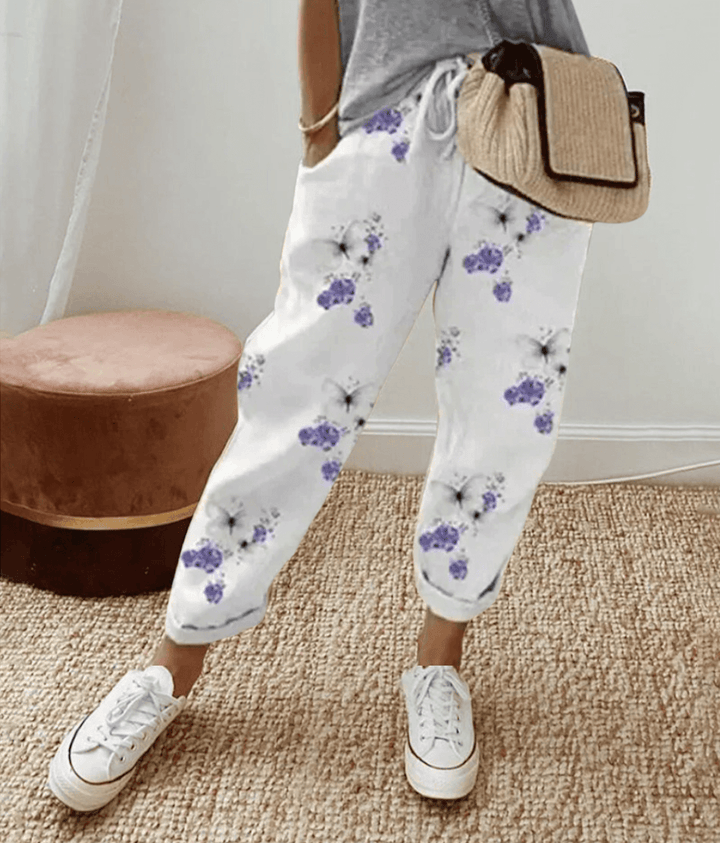 Leonora | Codzienne Spodnie z Koronką w Stylu Casual