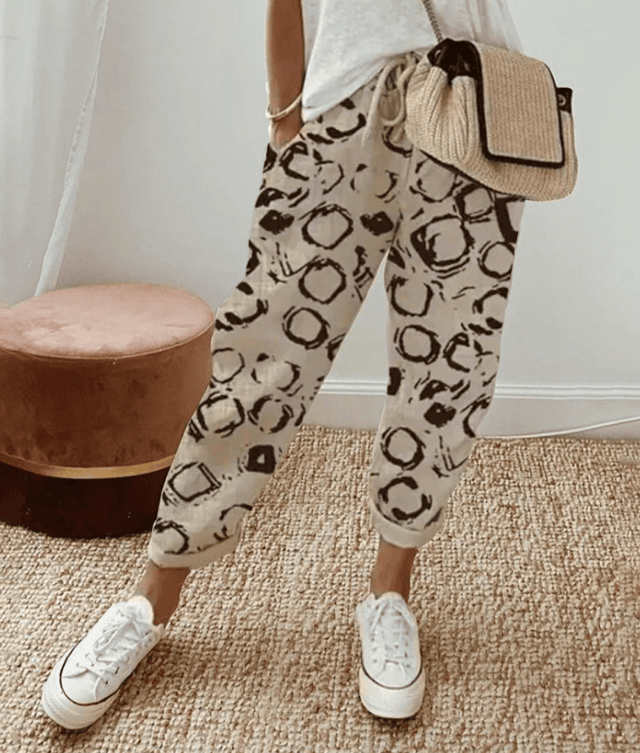 Leonora | Codzienne Spodnie z Koronką w Stylu Casual