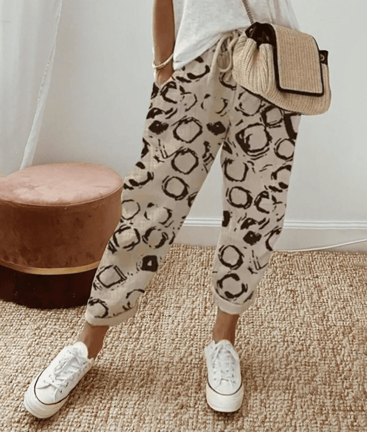 Leonora | Codzienne Spodnie z Koronką w Stylu Casual