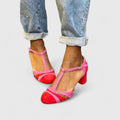 Joanna | Nowoczesne Zamykanie T-Strap na Obcasie