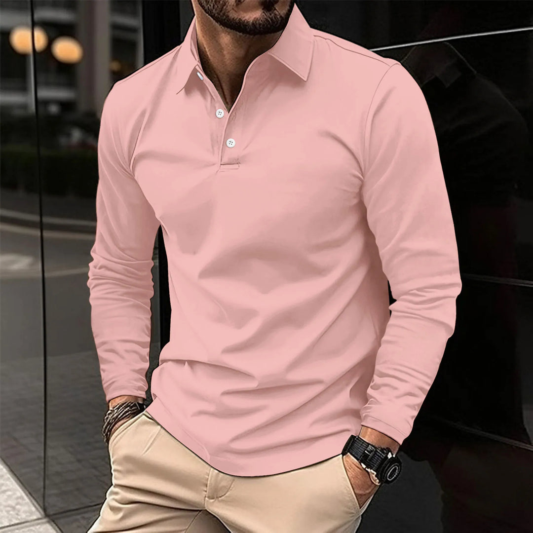 Luca | Smart Casual Polo z Długim Rękawem