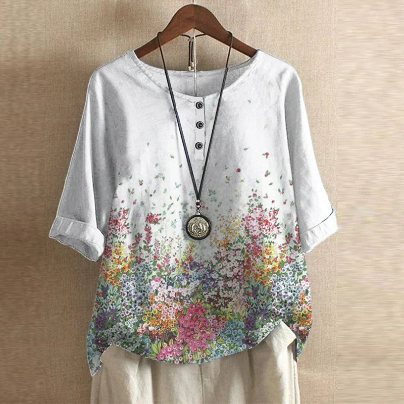Raina | Casual Bluzka w Stylu Retro
