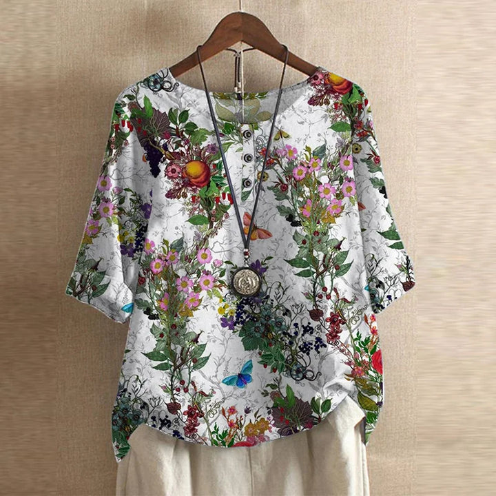 Raina | Casual Bluzka w Stylu Retro